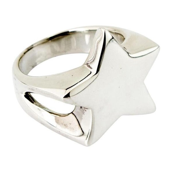 Star Ring, Sterling Silver Star Ring, Silver Men's Rings, Sterling Silver Rings SterlingMalee