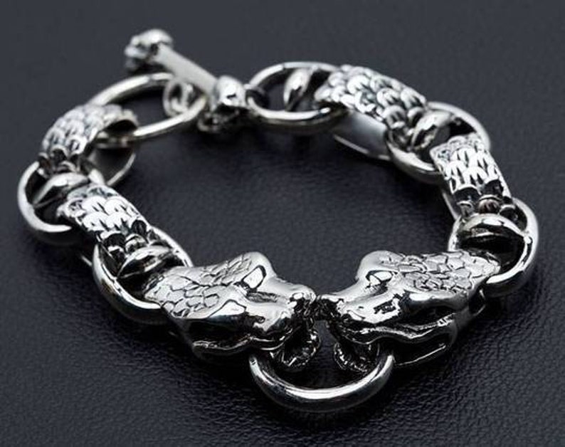 Sterling Silver Snake Bracelet Silver Men's Bracelet Etsy