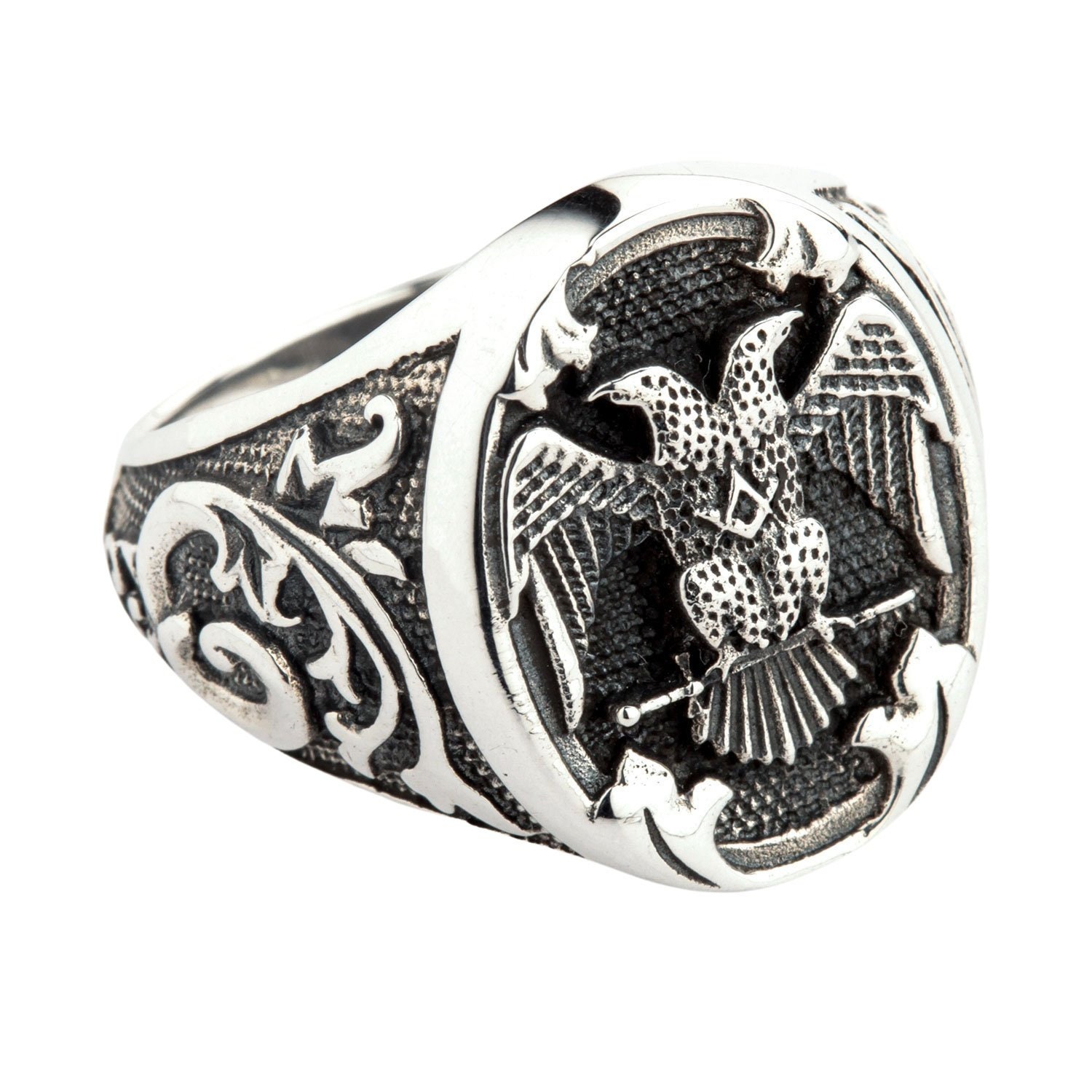 Double headed eagle masonic best sale ring