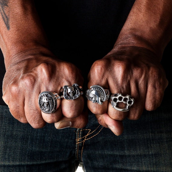 Roman Number Cross Ring, Cross Men's Ring, Gothic Ring