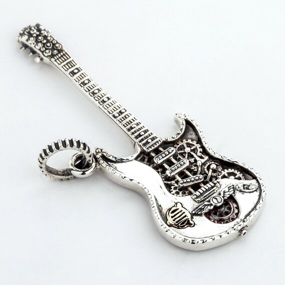 Sterling silver hotsell guitar pendant