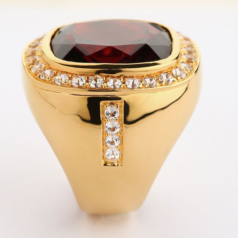 Men's Ring Natural Men's Ring Huge Red Etsy