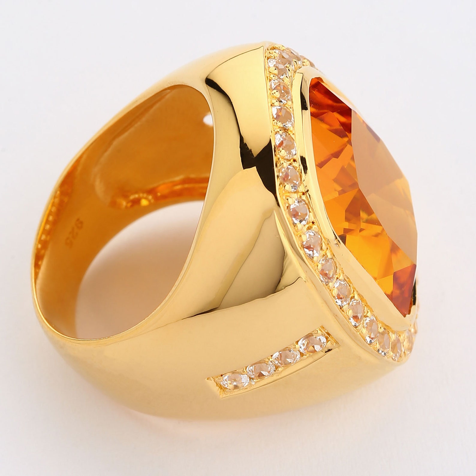 Mens Rings Natural Citrine Men's Ring Huge Golden Etsy