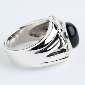 Men's Onyx Ring Sterling Silver Men's Ring 925 - Etsy