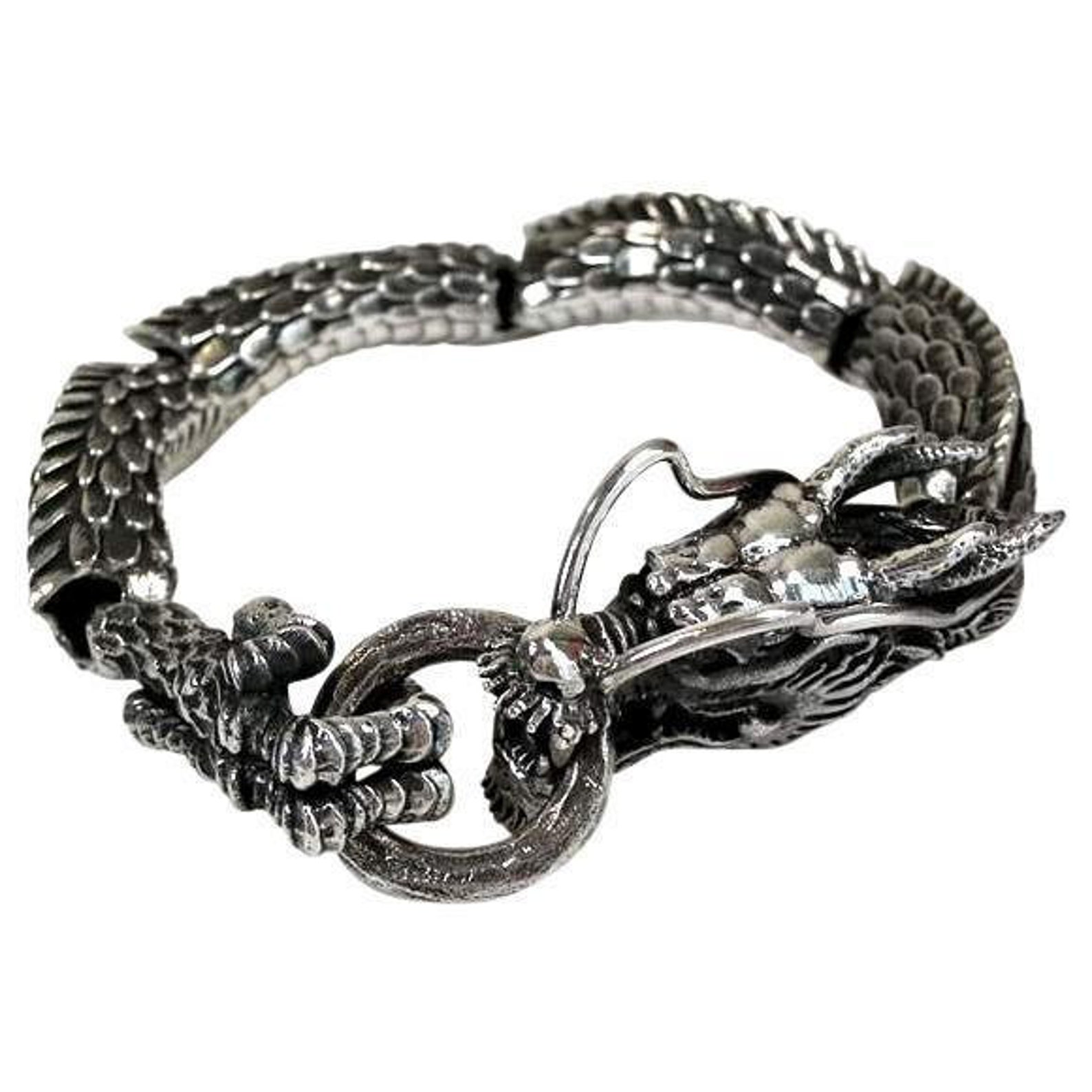Japanese Dragon Sterling Silver Bracelet Etsy