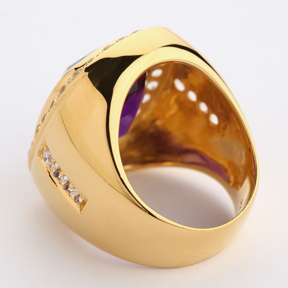 Men's Amethyst Ring Natural Amethyst Men's Ring Huge Etsy