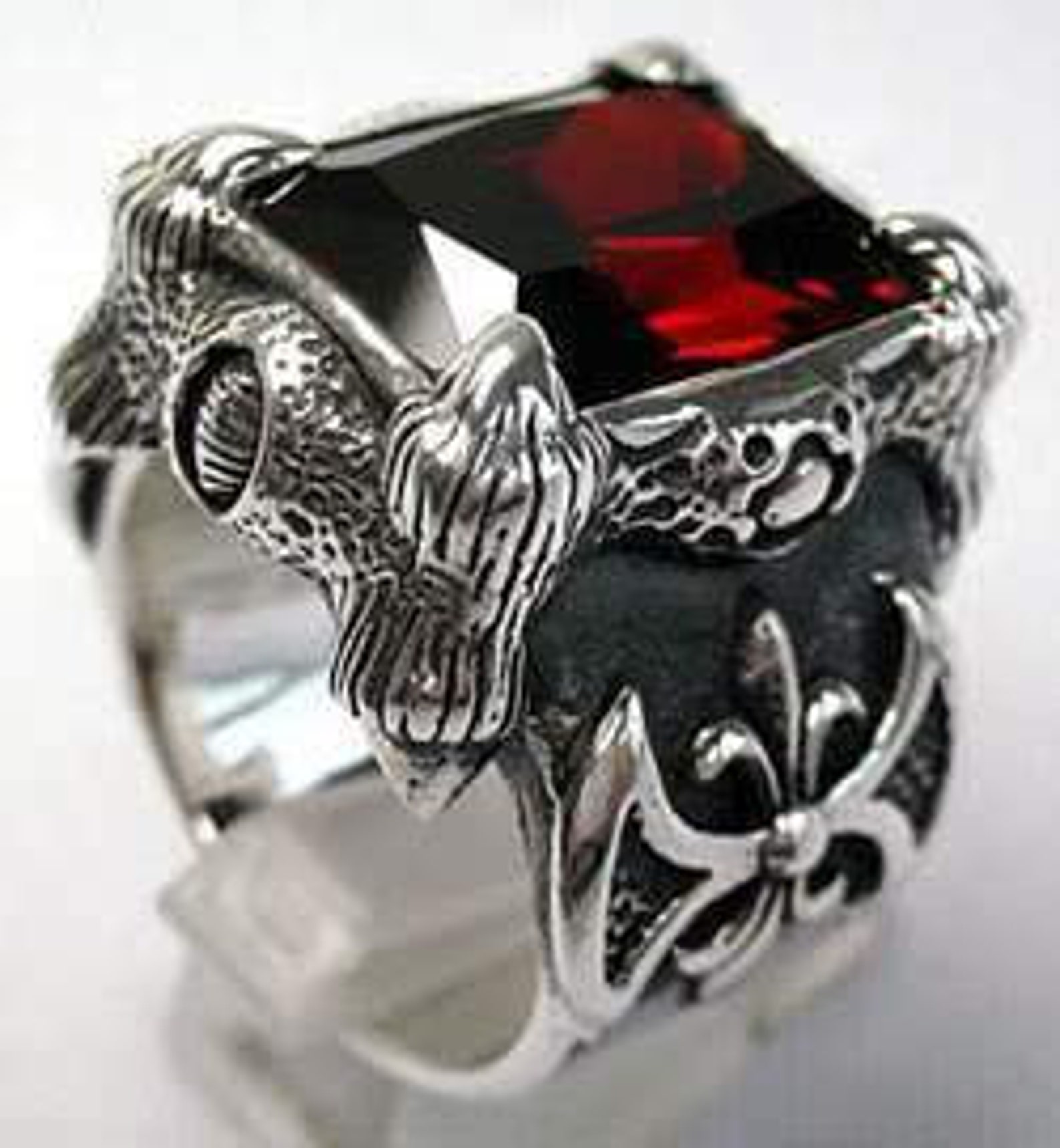 Dragon Claw Ring Red Men's Ring Biker Ring Heavy Etsy