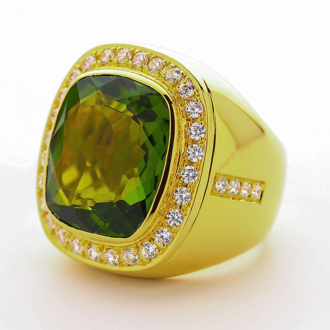 Peridot Men Ring Natural Peridot Men's Ring Green Etsy