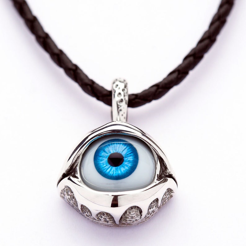 Evil Eye Necklace Pendant Eyeball Pendant Sterling Silver Etsy