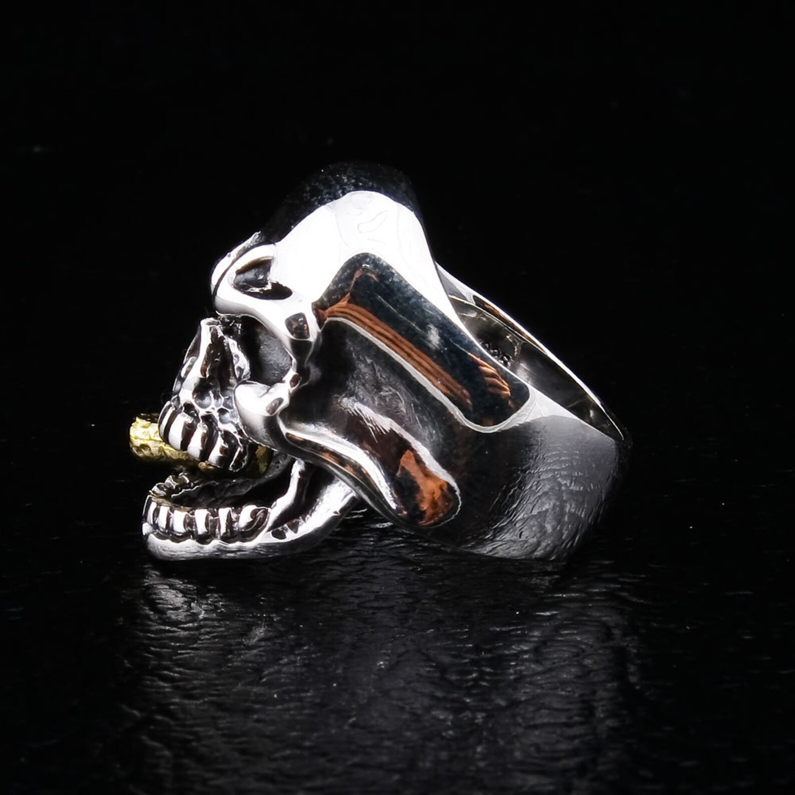 Diamond Eye Skull Ring 925 Sterling Silver Men's Ring Etsy