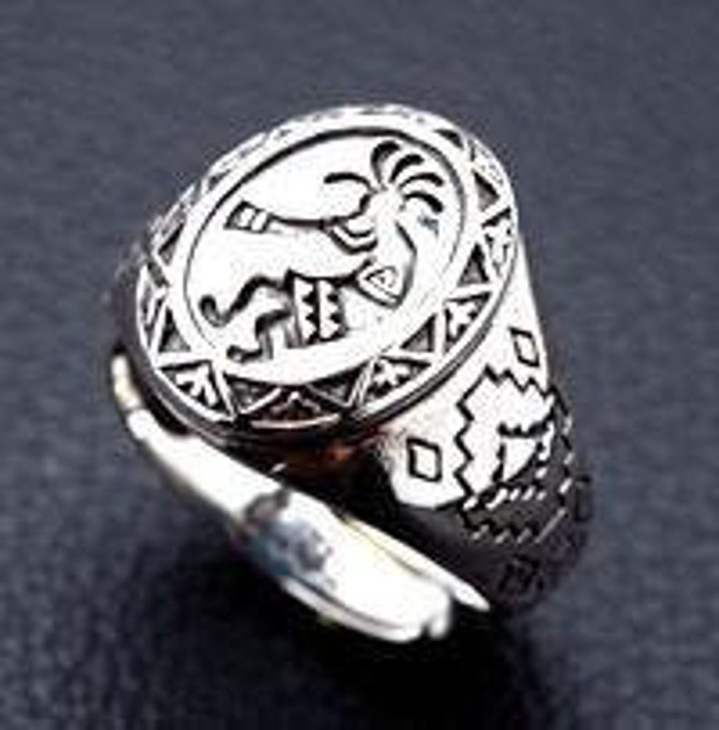 Kokopelli Ring Sterling Silver Ring 925 Silver Ring Aztec Etsy