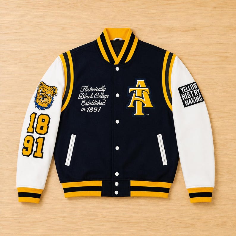 North Carolina A&T Varsity Jacket, Aggie Pride Letterman Jacket, HBCU Bomber Jacket,