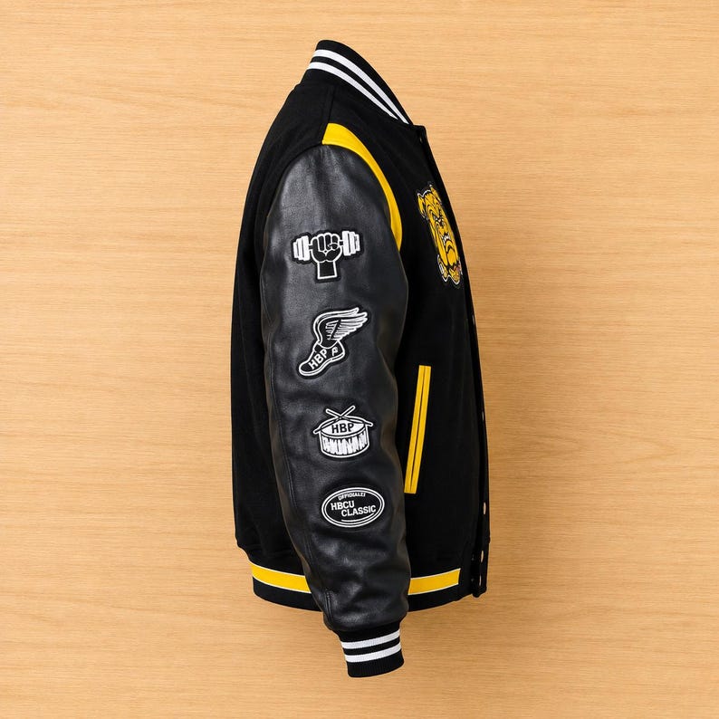 HBCU Varsity Jacket Aggie Pride Bulldog Bomber Navy Gold Custom Unisex Gift College Streetwear