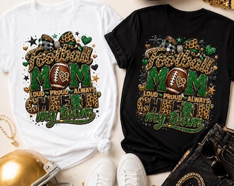 Football Mom PNG, Touchdown Glam Game Day Design, Leopard Print, Glitter Accents (Canva Link)