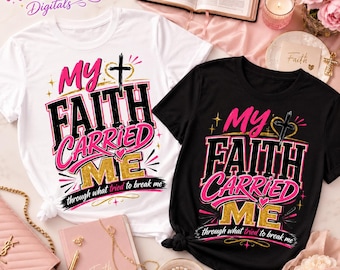 Christian Faith Carried Me Typography Design (Canva Digital Download)