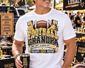 Football Grandpa Game Day Shirt Design, Gold Black Sublimation (Digital Download)