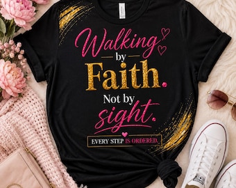 Christian Typography PNG | Walking by Faith Design (Digital Download)