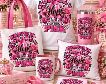 Wrapped in Grace Breast Cancer Awareness Shirt Design (Digital Download)