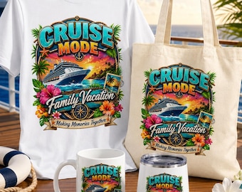 Family Cruise Vacation PNG Design, Tropical Ship Apparel (Digital Download)