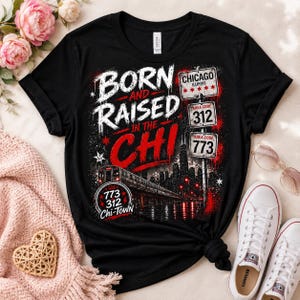 Chicago Streetwear PDF, Born Raised Chi Graffiti T-Shirt Graphic (PNG Canva Digital Download)