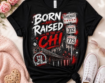 Chicago Streetwear PNG, Born Raised Chi Graffiti T-Shirt Graphic (Digital Download)