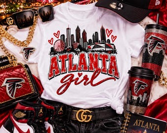 Atlanta Girl Skyline PNG, Southern City Pride Design (Digital Download)