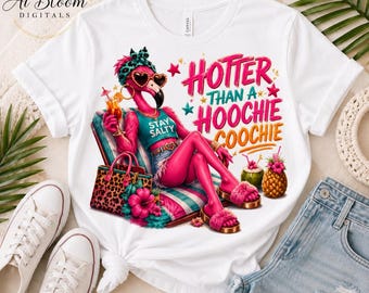 Funny Flamingo PNG | Tropical Summer Vibes Shirt Design (Digital Download)
