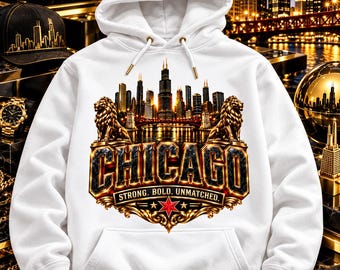 Chicago Strong Bold Unmatched Skyline Design (PNG Digital Download)