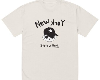 Maltik NY Collection "State of Bark" Unisex Oversized faded t-shirt