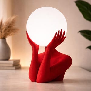 Sculptural Sphere Table Lamp, Modern Bedside Serenity, Artistic Ambient Light, Minimalist Home Decor