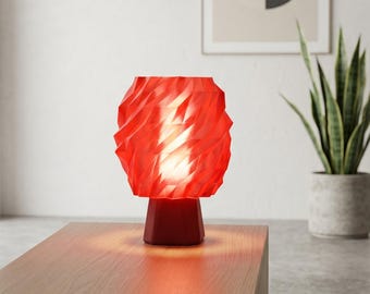 Lámpara de mesa escultural, lámpara moderna impresa en 3D, luz única, decoración minimalista para el hogar, luz ambiental.