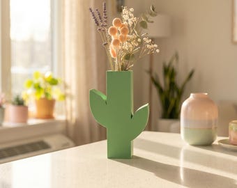 Stem Minimal Modern Sculptural Vase with Glass Insert, Minimalist Flower, Unique Home Decor