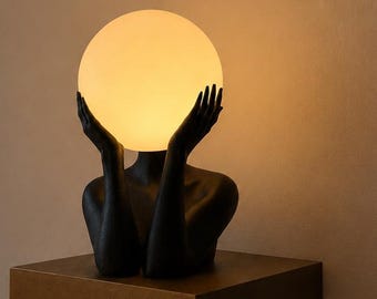 Designer Table Lamp, Sculptural Art Decor, Luxury Bedside Light, Minimalist Lamp, Modern Home Gift