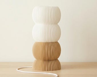 Sculptural Stacked Wave – Modern Table Lamp – Minimalist Accent Light – Bedside Lamp – Statement Home Decor