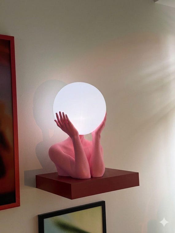 Serenity Sculptural Art Lamp, Modern Decor, Bedside Lamp, Unique Light