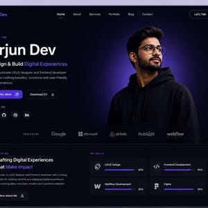 Modern personlig portfolio-webbplats | Ren responsiv design för kreatörer
