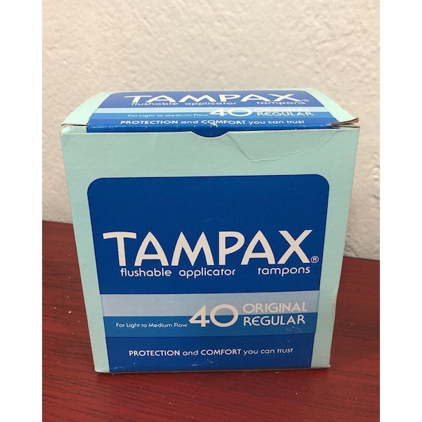 1984 Tampax Waschbare Applikator 40 Original Tampons Prop Film Deadstock Stage