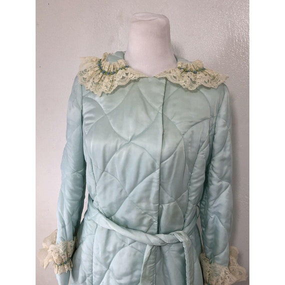 Rare Eleanor Beard Quilted Satin Robe Size Small … - image 2