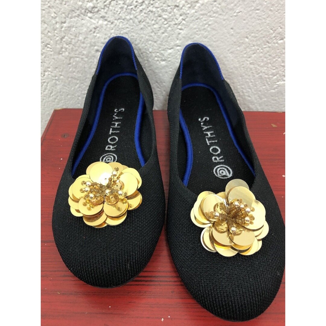 Vintage 80's Musi Shoe Clips Gold Flowers Beaded Accessory Stage Prop