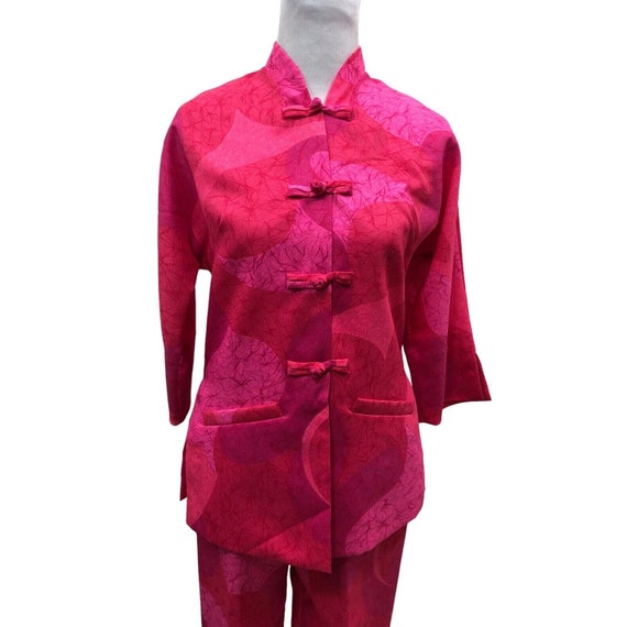 Vintage 60s Andrade Womens Pantsuit XS/S Neon Pin… - image 2