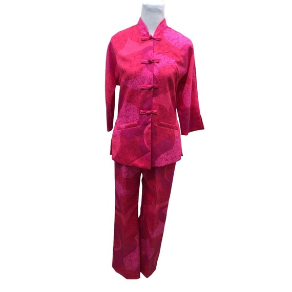 Vintage 60s Andrade Womens Pantsuit XS/S Neon Pin… - image 1