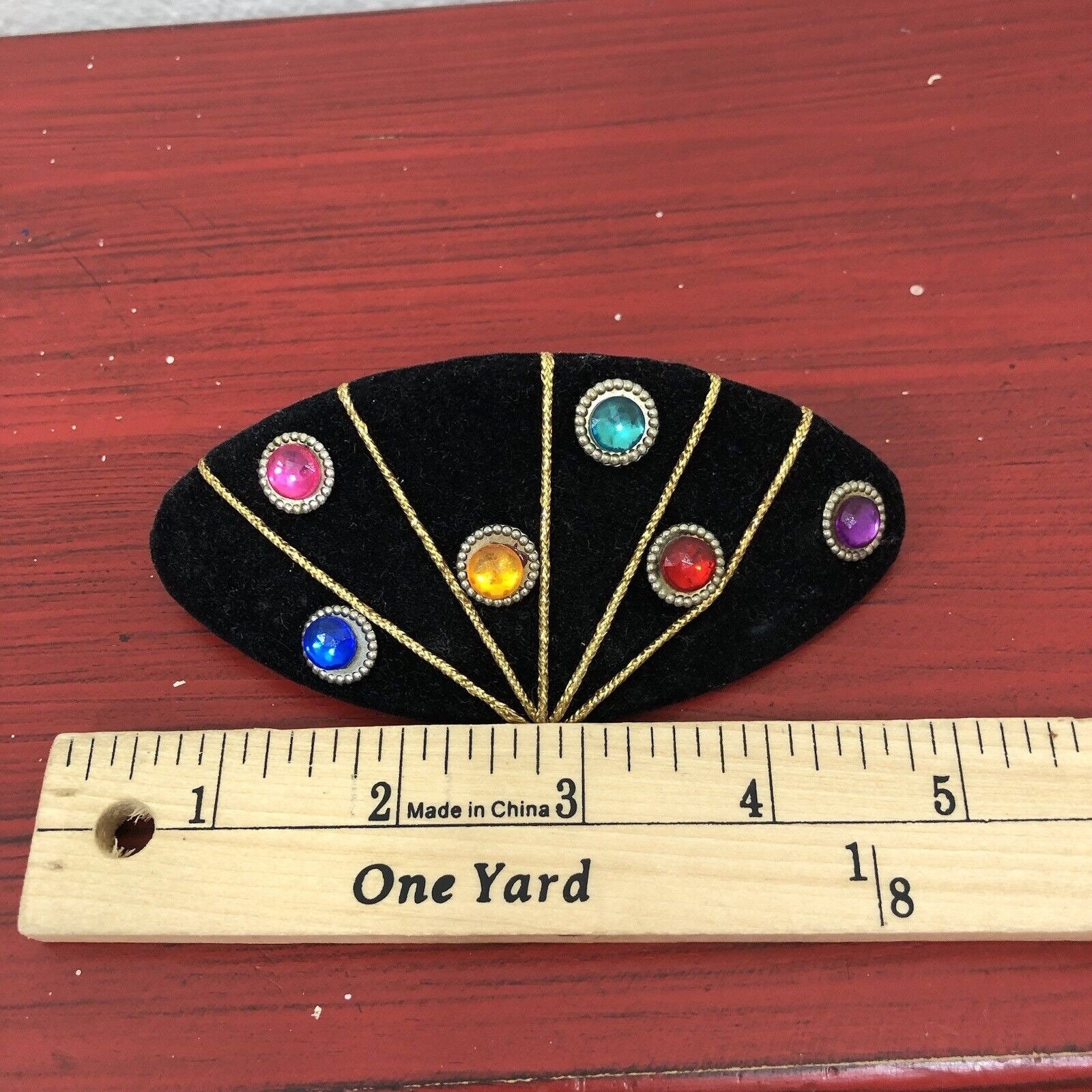 Vintage 90s Velvet Barrette Clip Colorful Hair Accessory Etsy