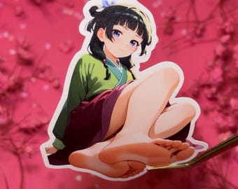 Adesivo Maomao / Kusuriya no Hitorigoto / Ragazza anime Waifu carina con gambe stupende / Adesivo in vinile opaco impermeabile fustellato