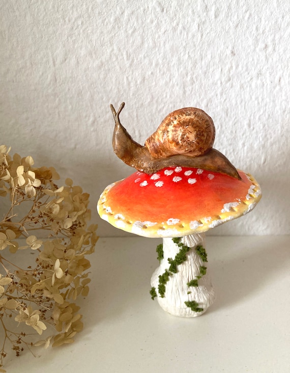 The Poetic Mushroom made to Order Snail and Fly Agaric Polymer Clay Earring Holder Clay Art. Etsy