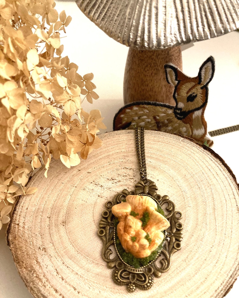 Oyster mushroom clay mossy necklace vintage bezel mushroom Oyster mushroom jewelry. A Mushroom/'s Story
