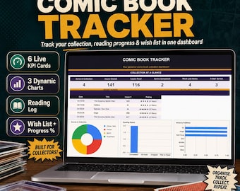 Comic Book Tracker Google Sheets | Comic Collection Tracker | Reading Log | Wish List