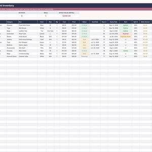 Consignment Inventory Tracker Google Sheets Template | Resale Shop Stock, Seller Payouts & Expiry Alerts Sheet image 5