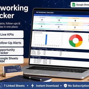 Networking Tracker | Google Sheets CRM | Contact Log, Follow-Ups & Opportunity Tracker