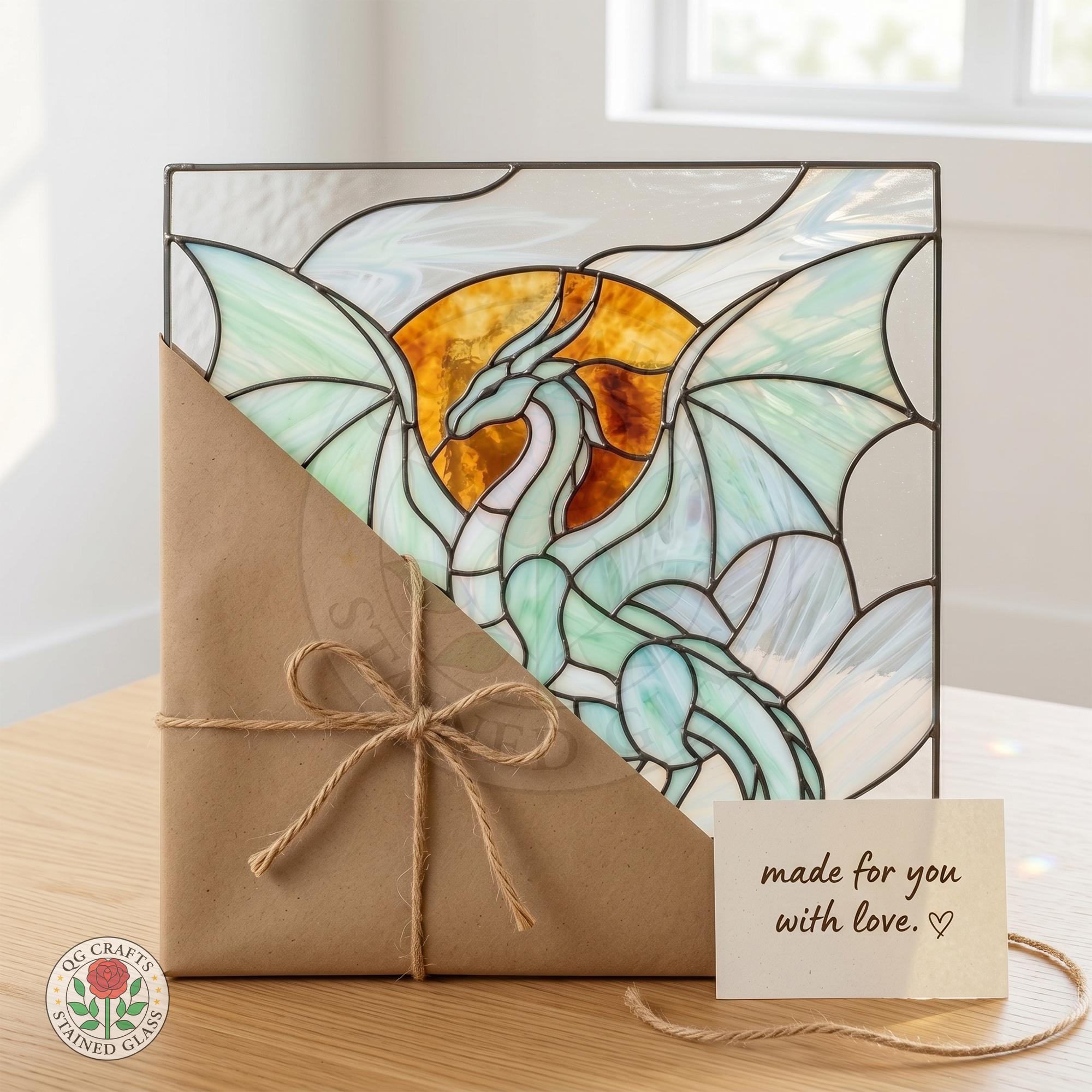 Commercial Licence Dragon Stained Glass Pattern SVG PDF