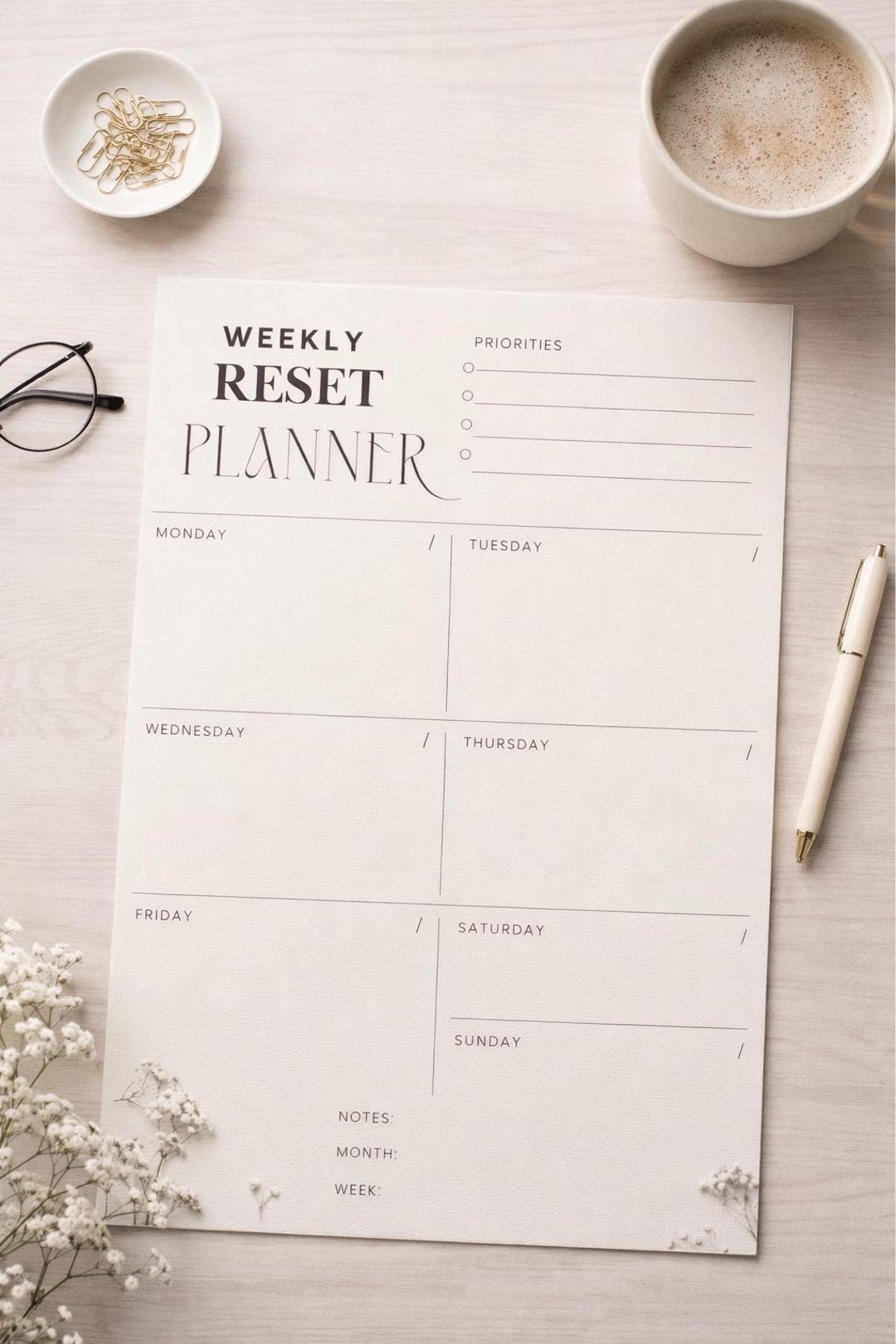 Minimal to Do List Printable, Simple Daily Task LIST PDF, Productivity ...